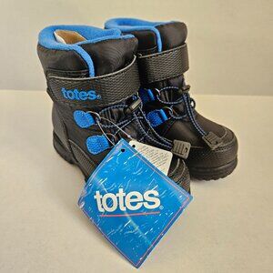 totes Toddler Boy Winter Boot Lace-Up Insulated Waterproof Boots, Blue, Size: 9T
